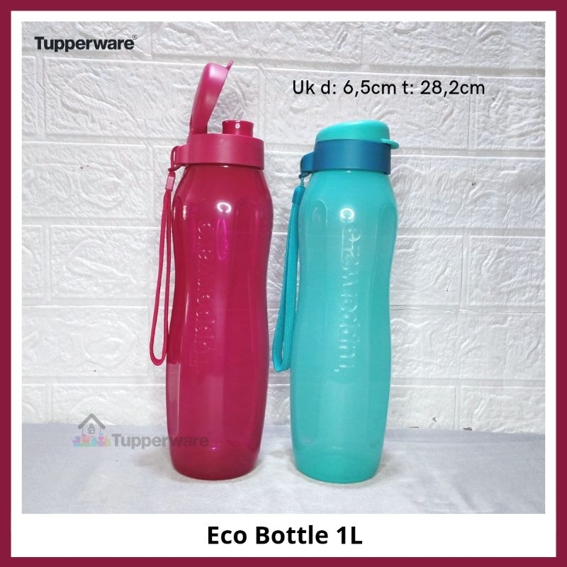 Eco Bottle 1 Liter Tutup Flip / Botol Minum Tupperware Promo