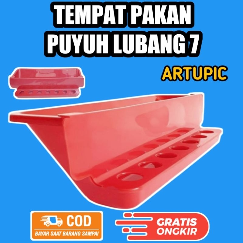 TEMPAT PAKAN PUYUH LUBANG 7 ARTUPIC/TEMPAT PAKAN PUYUH PRAKTIS/TEMPAT PAKAN PUYUH PLASTIK