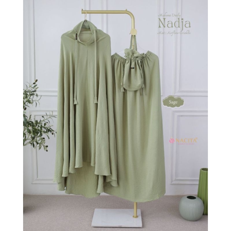 Prayet set Nadja by Nacita | Mukena Crinkle | Mukena Nutup Dagu