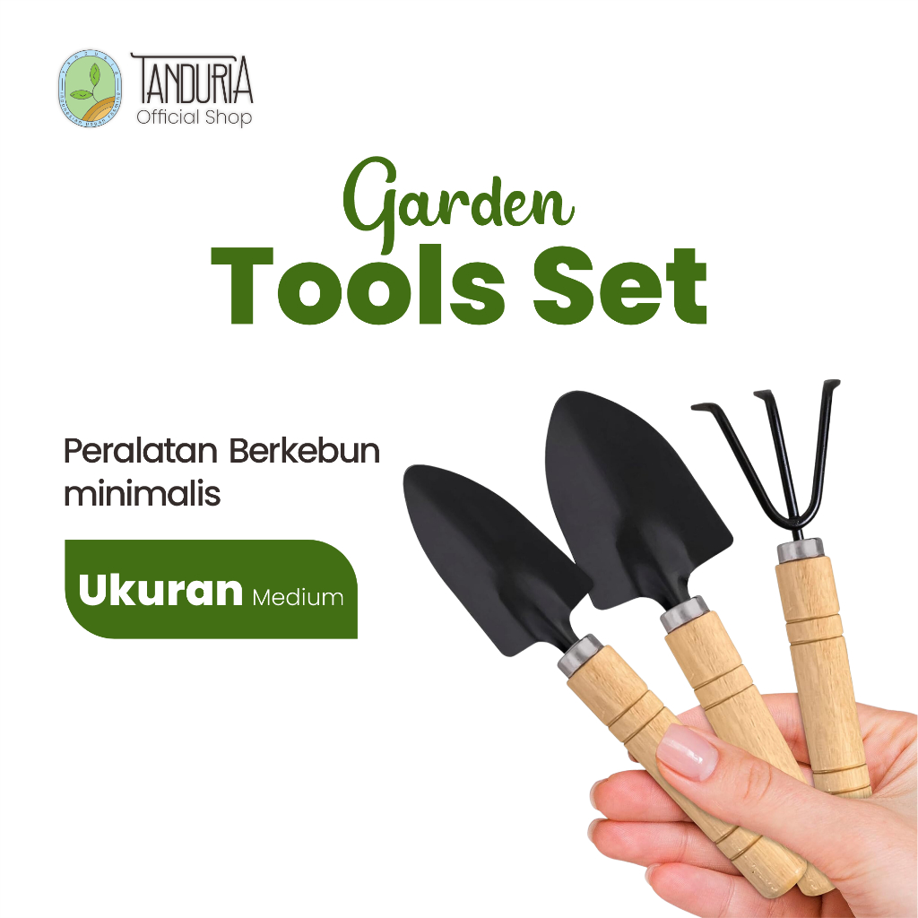 TANDURIA - Garden Tools Medium Sekop Garpu Cangkul 3 in 1 Peralatan Berkebun