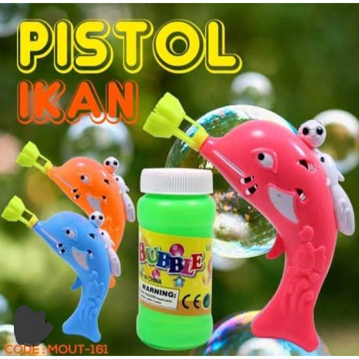 Pistol Ikan Bubble gum batre AA