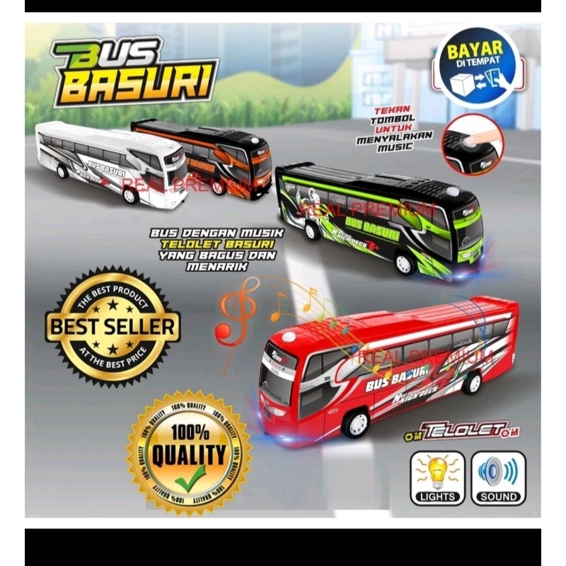 Mainan Anak Bis Basuri Telolet/Bis Dengan Suara Telolet dan Led