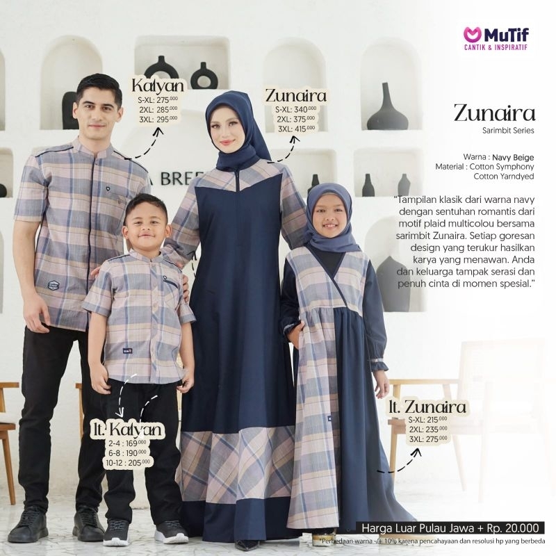 SARIMBIT MUTIF ZUNAIRA NAVY BEIGE