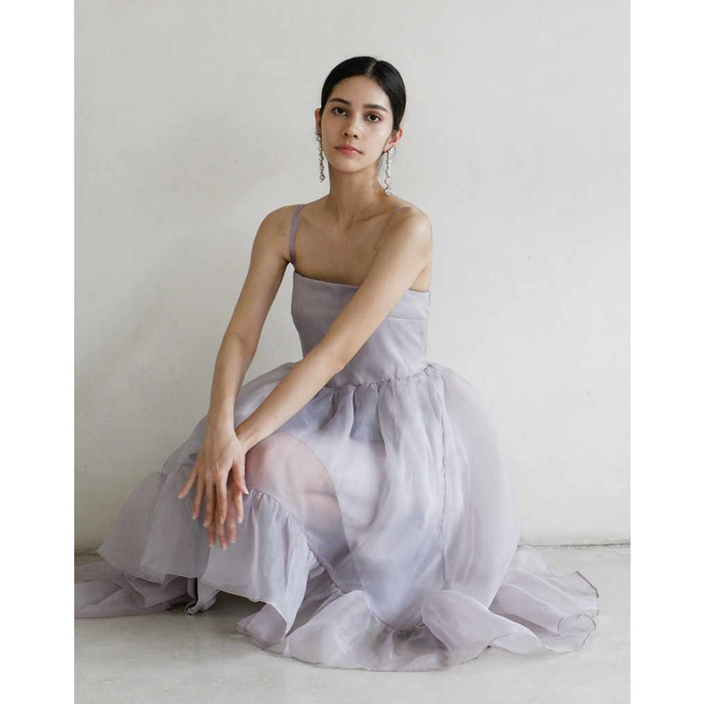 [Preloved] LONG SLEEVELESS ORGANZA PARTY DRESS