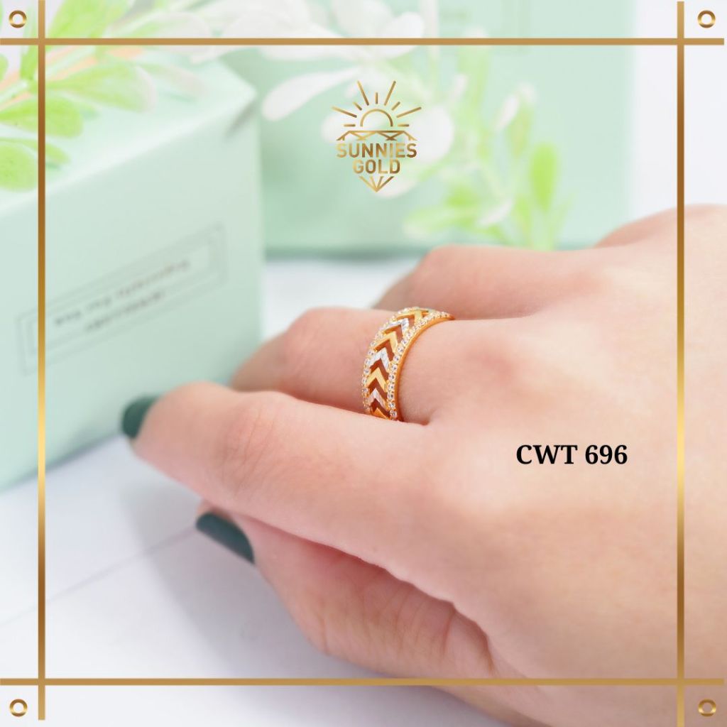 CINCIN EMAS ASLI KADAR 6K & 8K CINCIN WANITA MODEL RING V CT 696