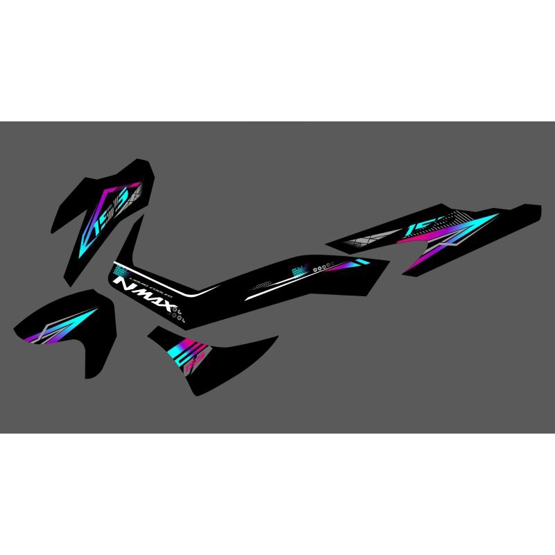 STRIPING STICKER TRANSPARAN NMAX NEW RAINBOW STYLISH