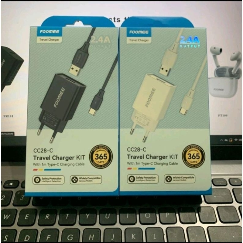 FOOMEE CC28-C Adaptor Charger 2.4A CC28C Charger Set Type C Cable ORIGINAL FOOMEE