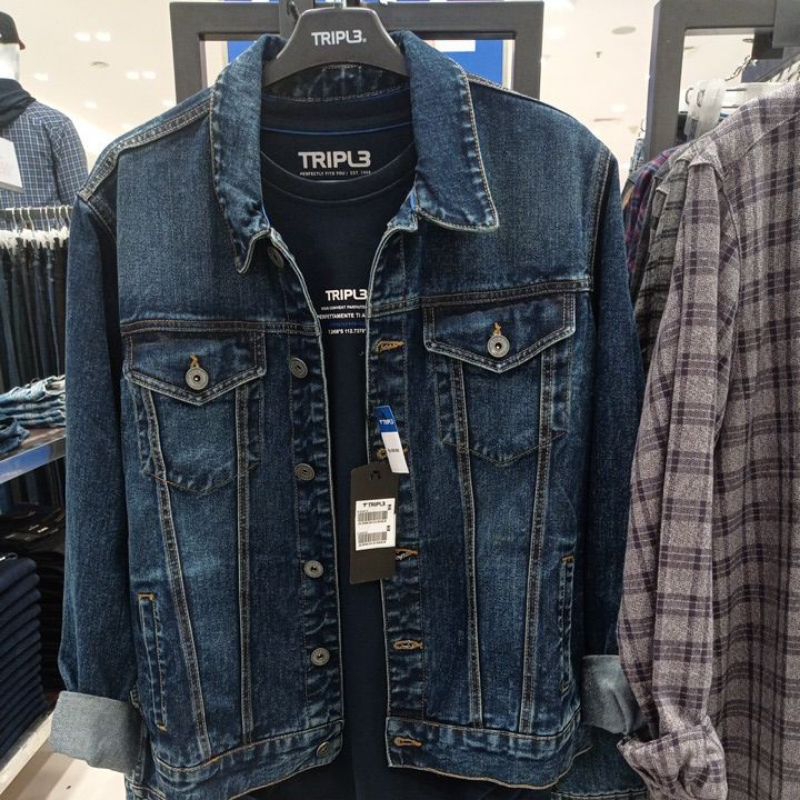 jaket denim laki laki  jaket laki laki by tripl3 ori