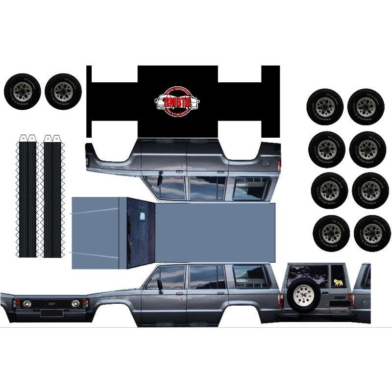 Lembaran Pola Miniatur Mobil Trooper A3+