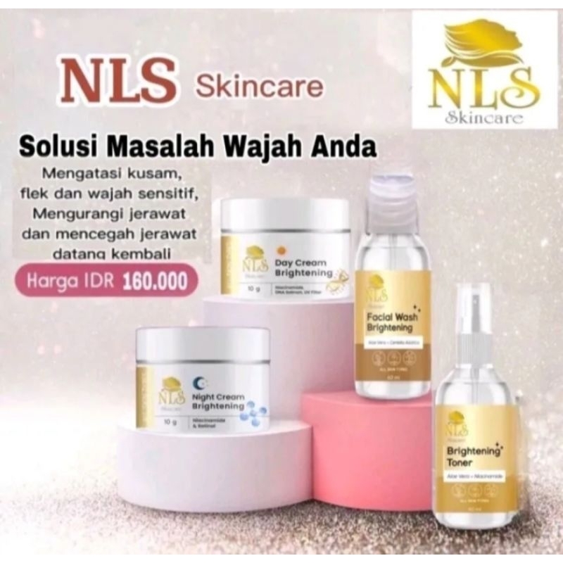 NLS Skincare BPOM RI paket basic 2 cream, facial wash, dan toner