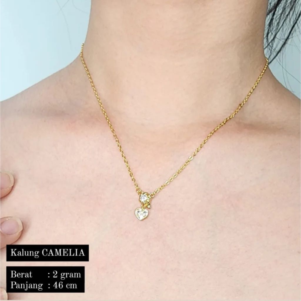 Kalung Camelia Dewasa 2 Gram Emas Muda, Panjang 46cm