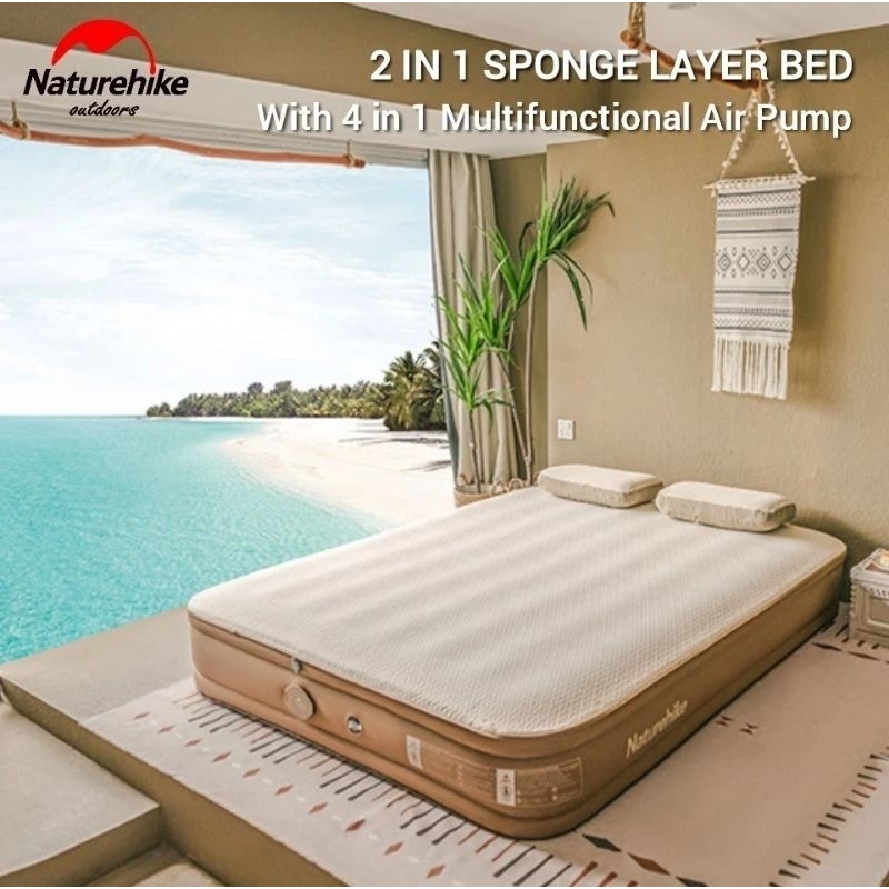 KASUR ANGIN YOUMENG SPONGE 2IN1 NATUREHIKE CNH22DZ026 MULTIFUNCTIONAL INFLATABLE BED AIR PUMP CAMPIN