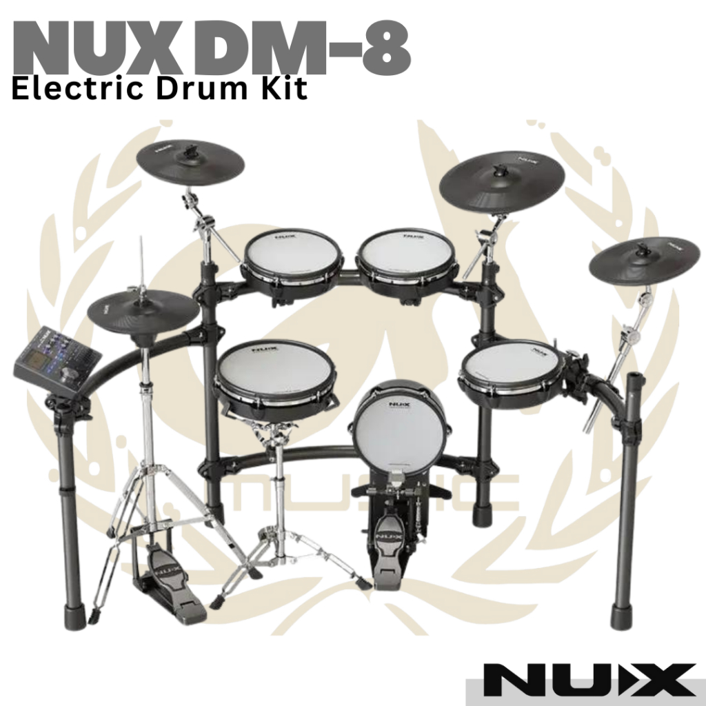 NUX DM-8 Electric Drum Kit Digital Asli dengan Remo Mesh Heads & 9-Piece Lengkap | Drum Elektrik DM8