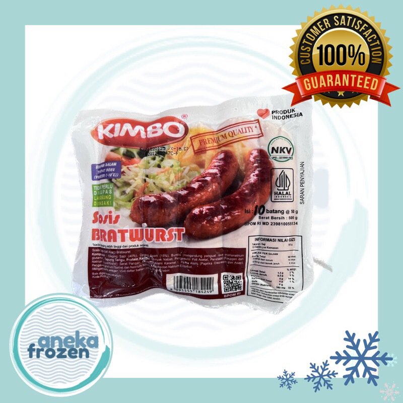 kimbo sosis original bratwurst sp 500gram aneka frozen malang