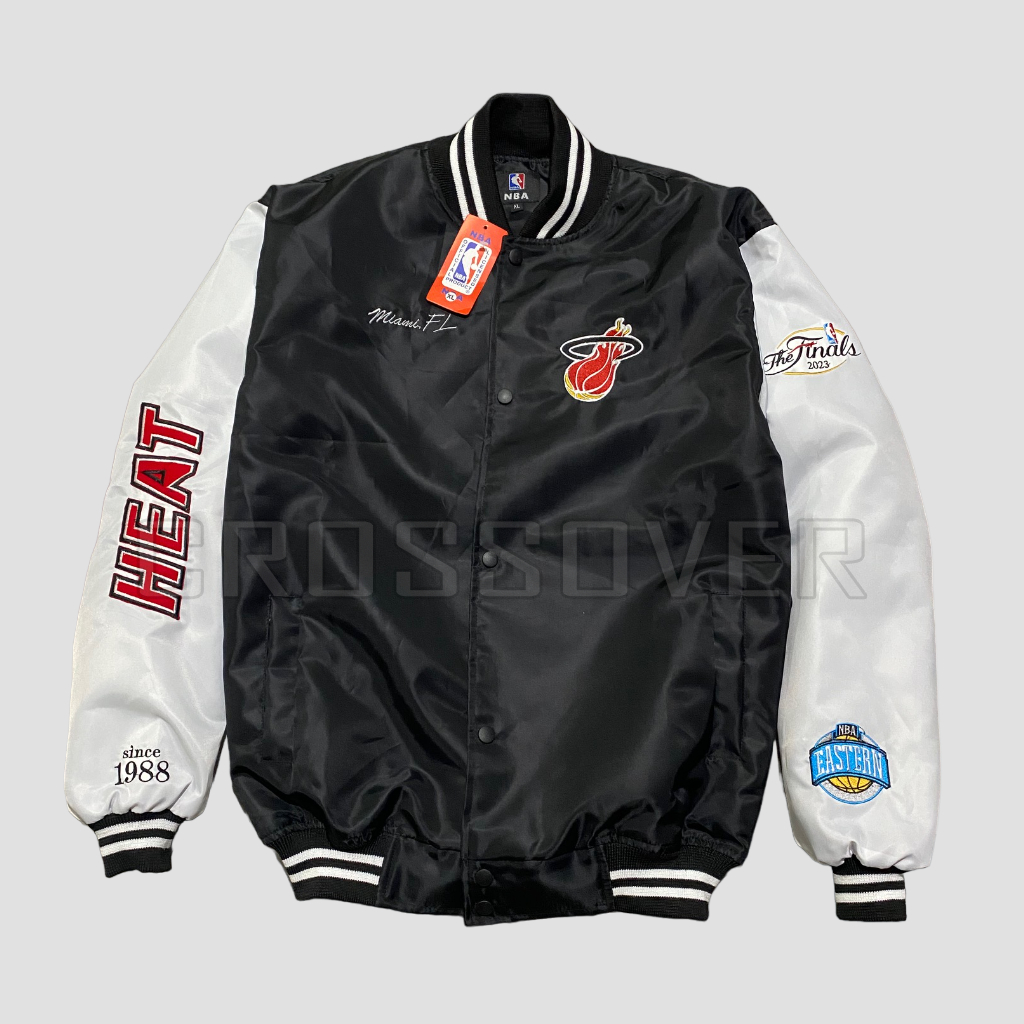 Jaket Varsity Baseball Pria Wanita Miami Heat Original