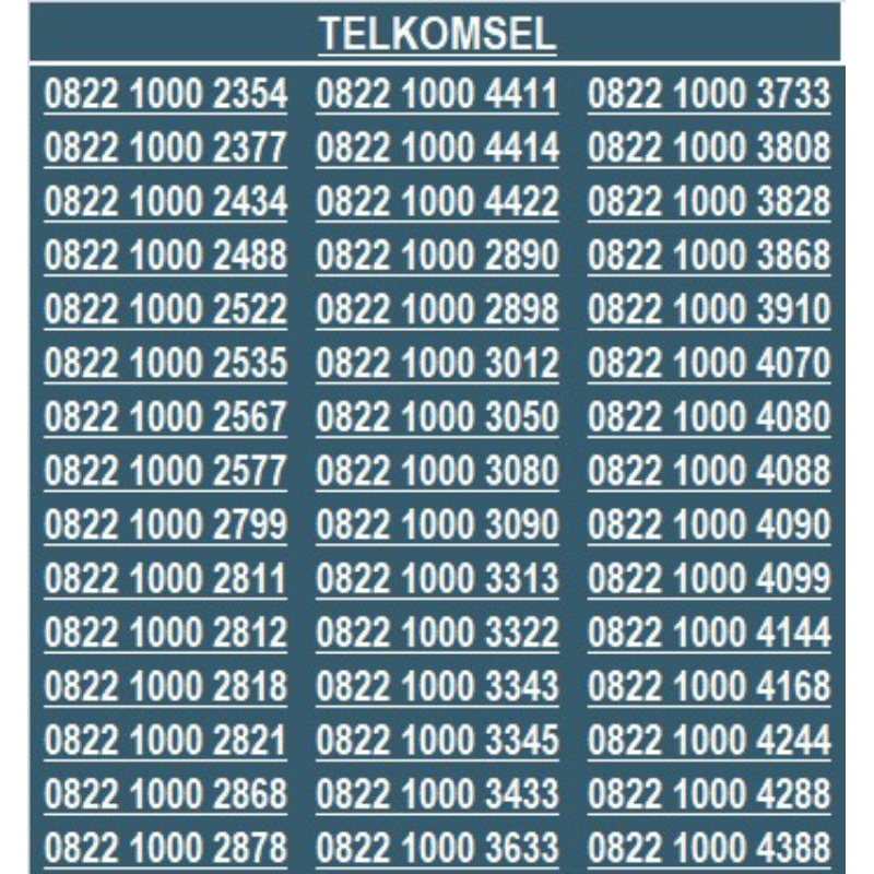 Nomor Cantik Telkomsel simpati 4G 5G 1000 4411 re24