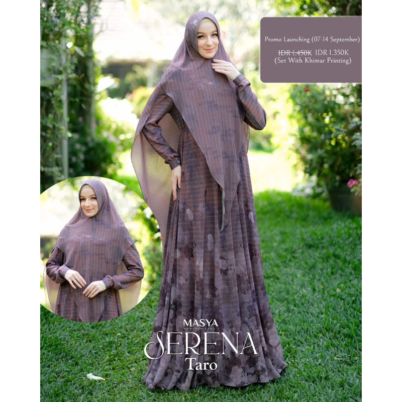 [MADENIA SYARI_MASYA] GAMIS SYARI TERBARU / DRESS SET PRINTING “ SERENA SET “ by MASYA