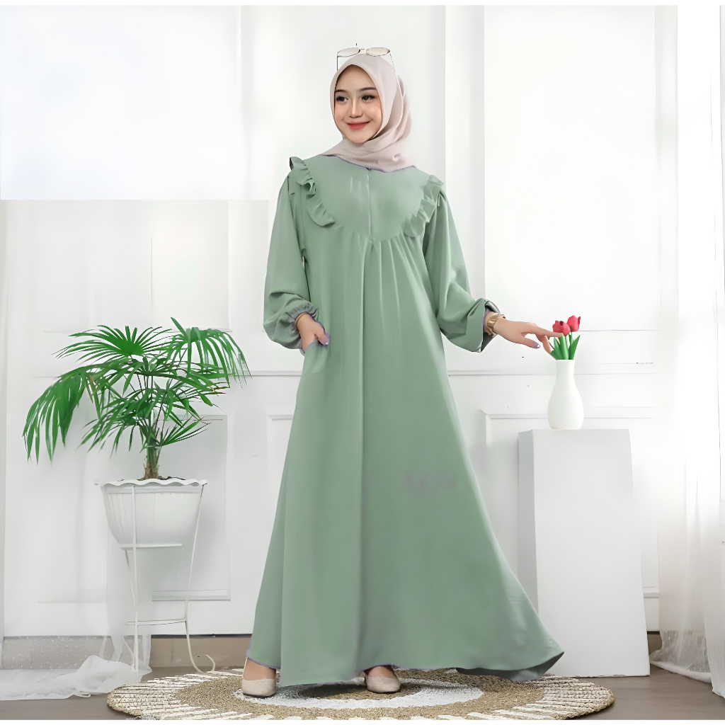 Salsa Dress Crinkle Air Flow: Gaun Muslimah Polos dan Elegan