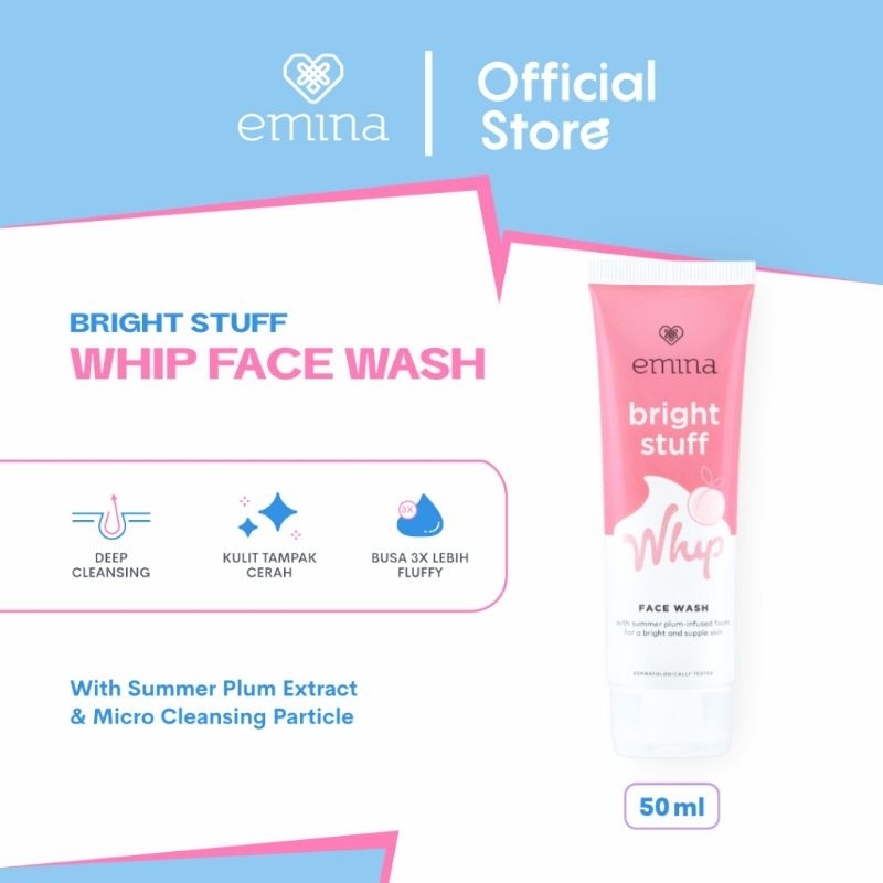 Emina bright stuff whip face wash 50ml sabun cuci muka