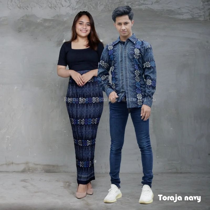 Batik couple kemeja rok plisket premium /kain batik