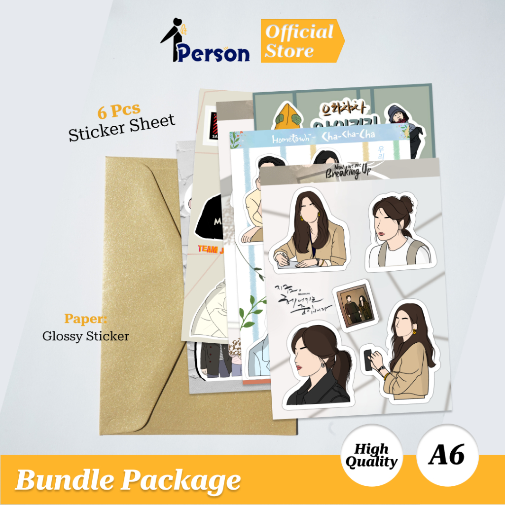 Bundling Package (6 pcs) Sticker Set Drama Korea | Sticker Drama Korea | Stiker Unik |