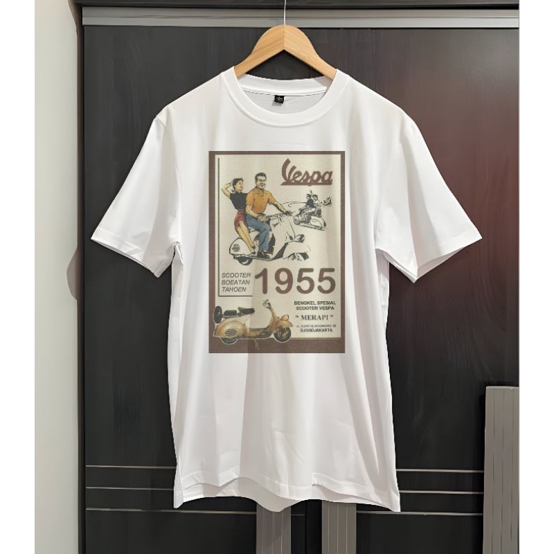 KAOS VINTAGE MOTOR VESPA 1955 kaos iklan jadul
