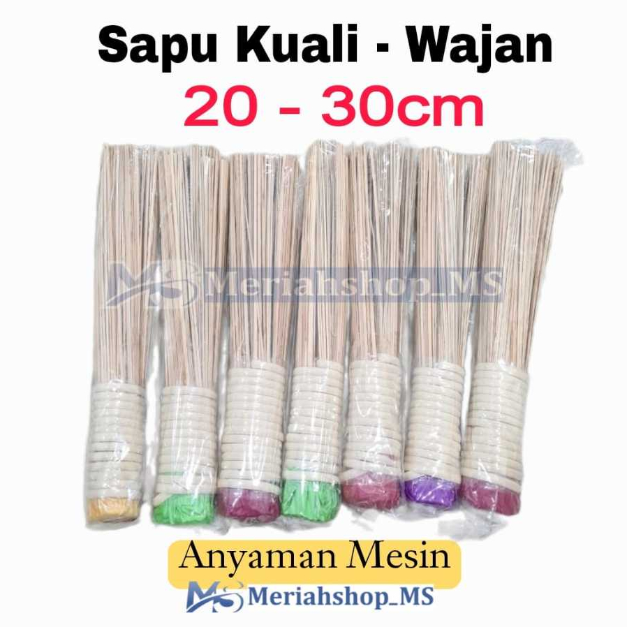 MS Sapu Kuali Wok Sapu Wajan 20cm - 30cm Anyaman Mesin Premium Padat Tebal Kokoh Kuat Sapu Lidi Puti