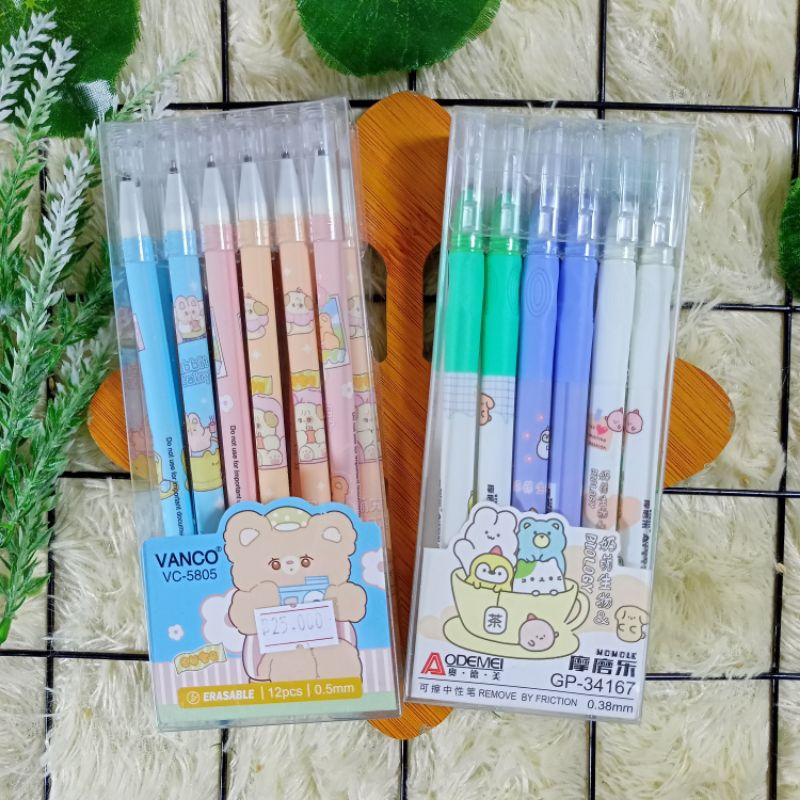 

PULPEN GEL BISA DIHAPUS / ERASABLE PACK WARNA TINTA HITAM (12PCS)
