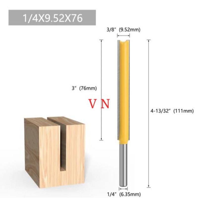 Tokofinaaaa Mata Router/Profil Lurus 10 Mm ( 1/43/83") Straight Bit As 6.35 Mm Panjang Mata Pisau