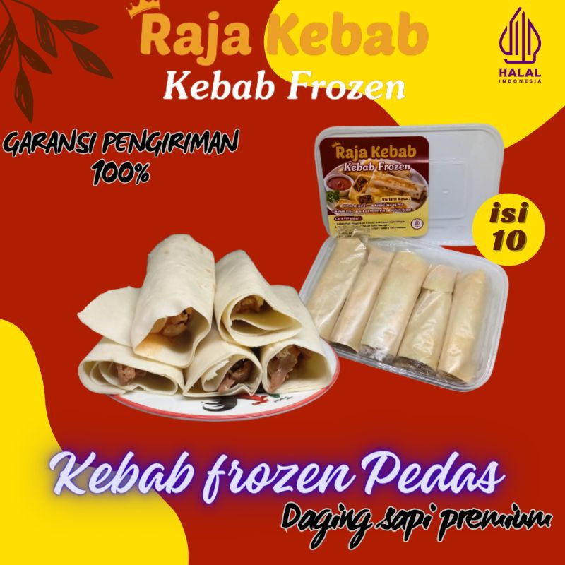 

Kebab Frozen Pedas box isi 10 daging sapi premium RAJA KEBAB FROZEN