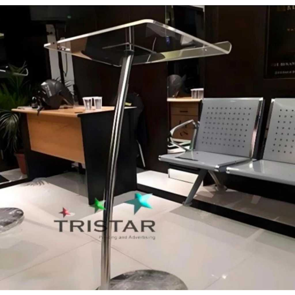 Mimbar Podium Pulpits Minimalis Akrilik Acrylic Stainless Premium | Mimbar Podium Pulpits Masjid Ger