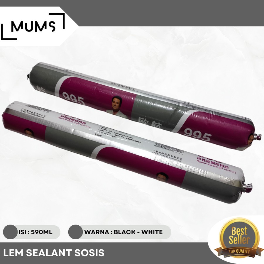 Promo Lem Silicone Sealent Kaca Acetic Silen / Lem Sosis Black White/Sealant/Sealant Sosis/Lem Kaca