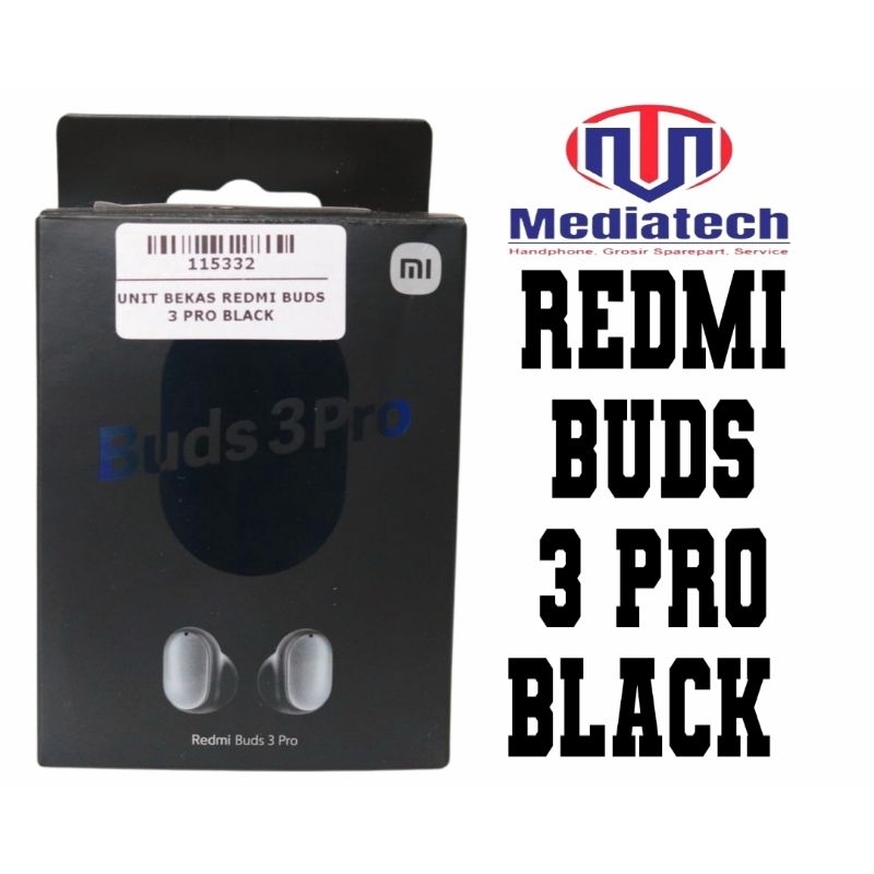REDMI BUDS 3 PRO BLACK HF BLUETOOTH WIRELESS HANDSFREE HEADSET MURAH BEKAS