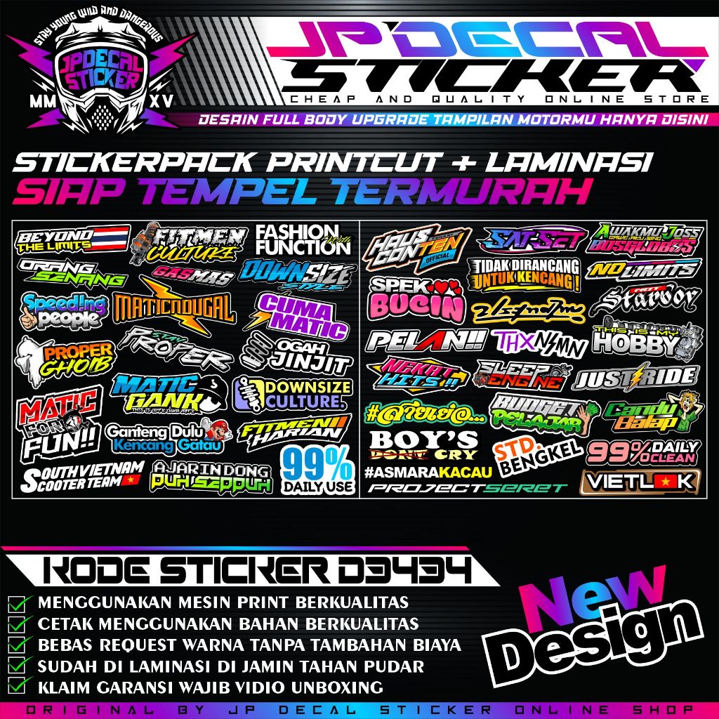 

STICKERPACK VIRAL DOWNSIZESTYLE ISI 43 PCS SIAP TEMPEL