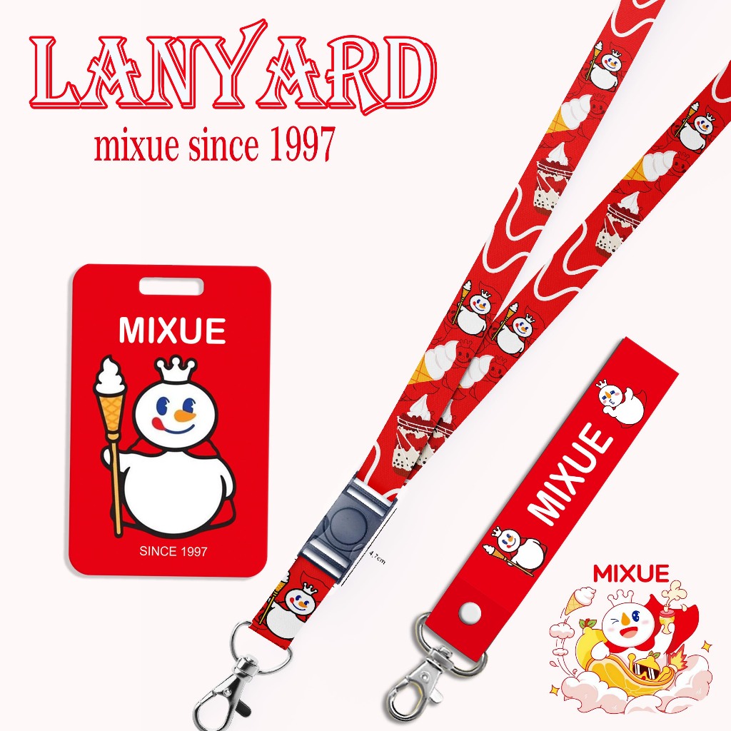 

STRAP LANYARD CARD HOLDER Ice mixue Gantungan Kunci, Handphone, ID Card