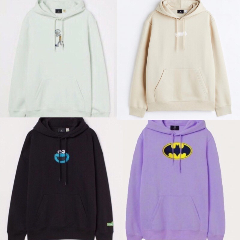 HM NEW FULL TAG SQUIDWARD SQUID GREEN ELMO BLACK BATMAN NARUTO CREAM HOODIE SWEATER JACKET HNM