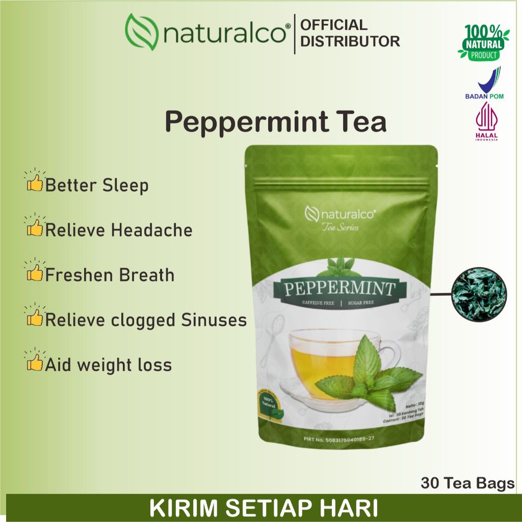 

Peppermint Tea 30 Tea Bags NATURALCO/Teh Bunga Peppermint 30 Kantong MURAH Untuk SUSAH TIDUR