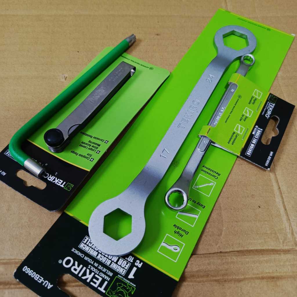 Kunci Setelan Motor Klep 1Set / Kunci Stelan Klep Tekiro 4 Pcs - Kunci L T40 + Fuller Tekiro + Ring 