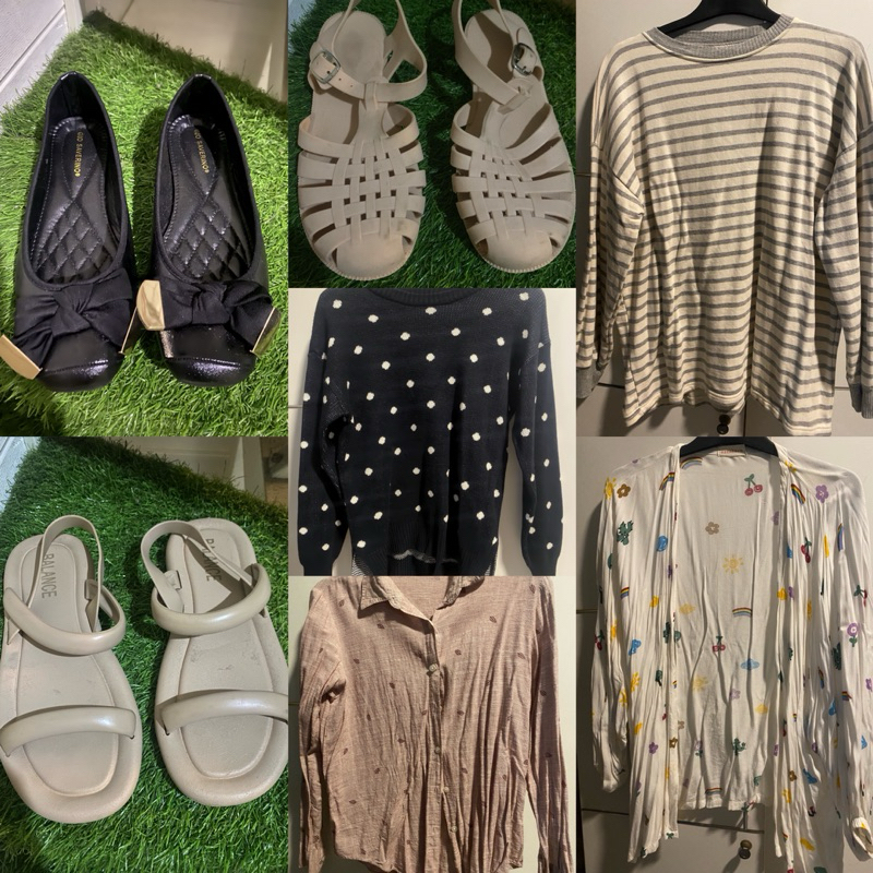 (PRELOVED) Sepatu Gio Saverino Sepatu Jelly Kemeja Sweater Polka