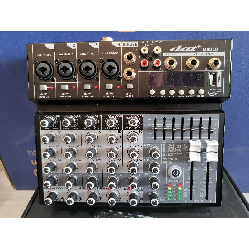 Professional mixer 6 channel by dat / mixer dat M6ULD