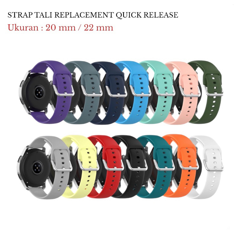 Tali SMARTWATCH Jam Tangan Silicone Strap 20mm/22mm Bracelet Belt for Huawei GT 4 3 2 Samsung Galaxy Watch 6 5 4 3 2 1 pro Waterproof Watchband for Samsung Galaxy Watch Active/Active2 Huawei Watch 3
