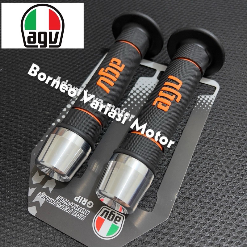 AGV ORIGINAL HANDLE GRIP HG55 + JALU STANG CHROME PCX JUMBO UNIVERSAL BorneoVariasiMotor