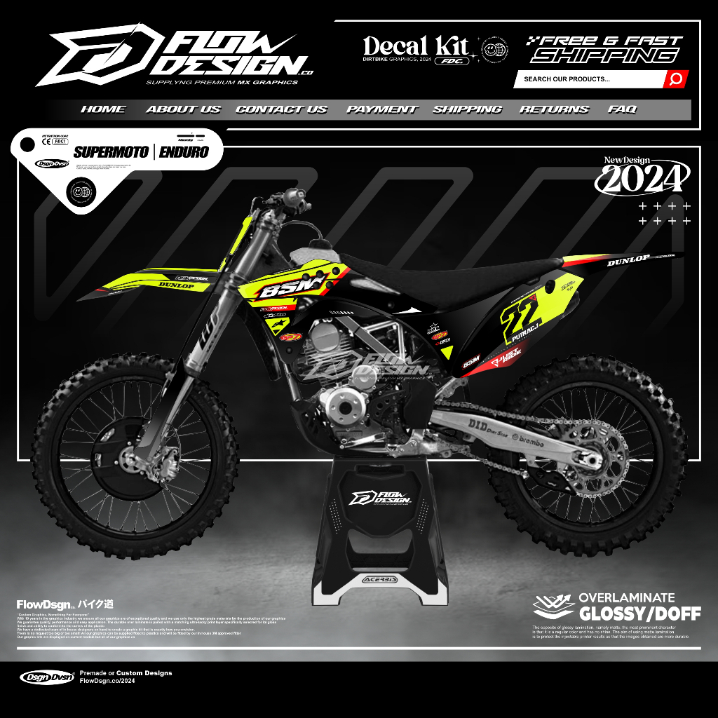 DECAL STICKER KLX GORDONS STABILO
