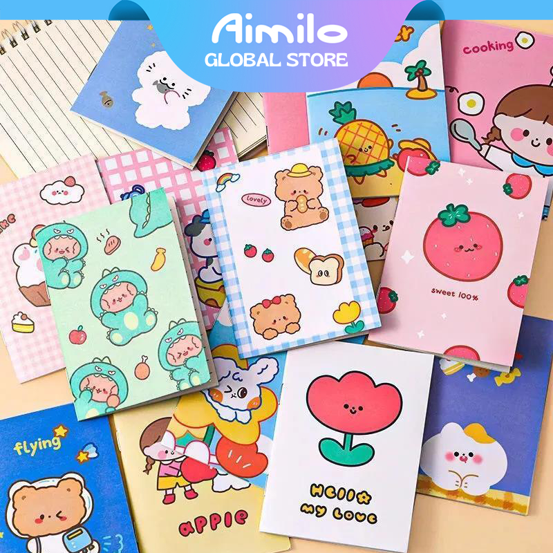 [READY] Aimilo Notebook Mini Buku Kecil Catatan Scrapbook Mini Buku Notes Kecil Alat Tulis Sekolah 18 Lembar