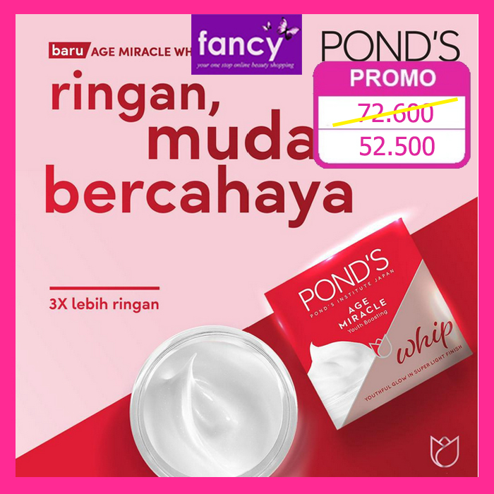 Ponds Age Miracle WHIP CREAM 20 gr KEMASAN BESAR Youth Boosting Tekstur Ringan