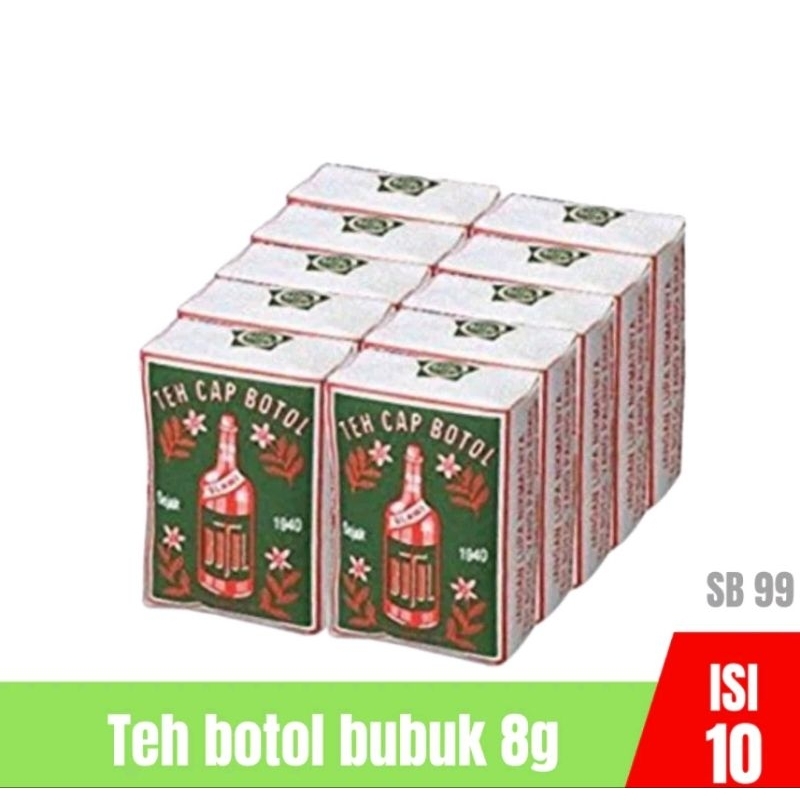 

Teh CAP BOTOL HIJAU bubuk 8 g pack kecil