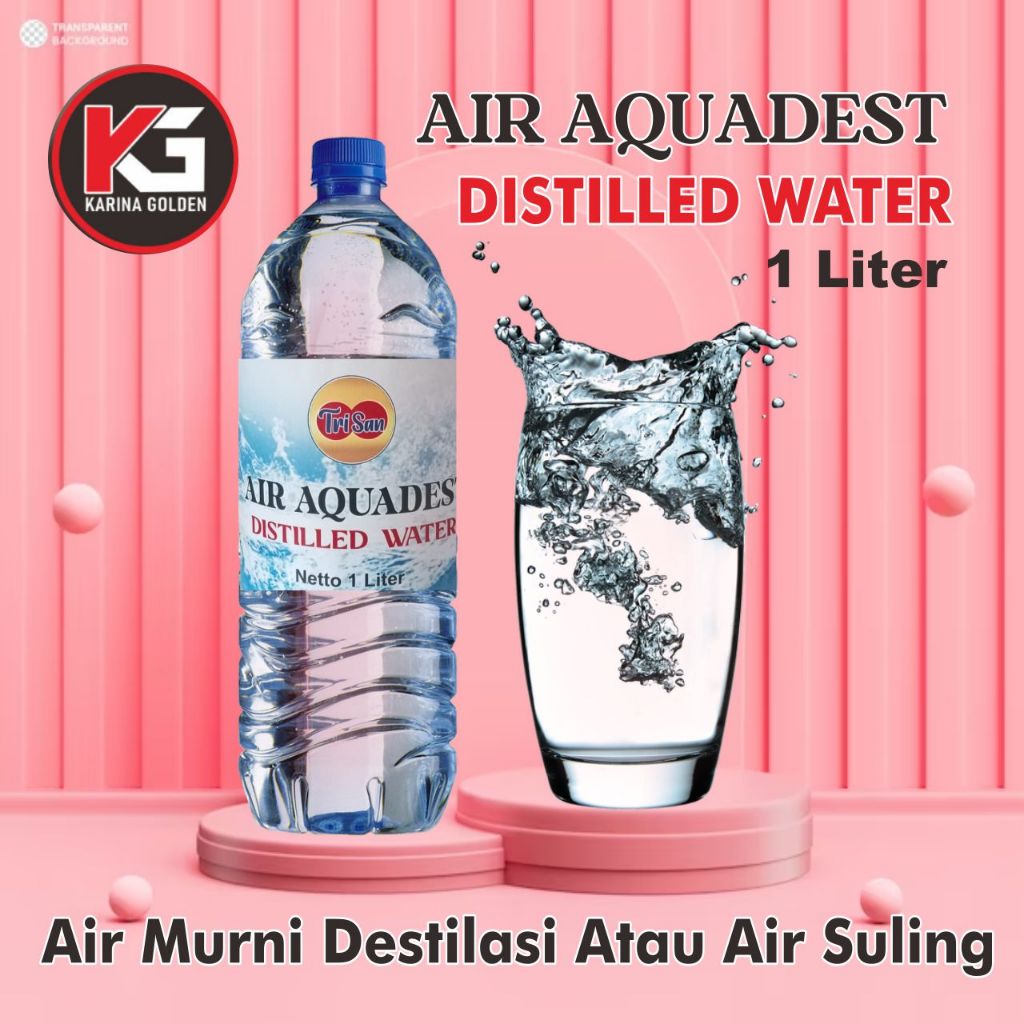 

002. Aquadest Murni Aquavidest 1 liter Air Suling Aquades