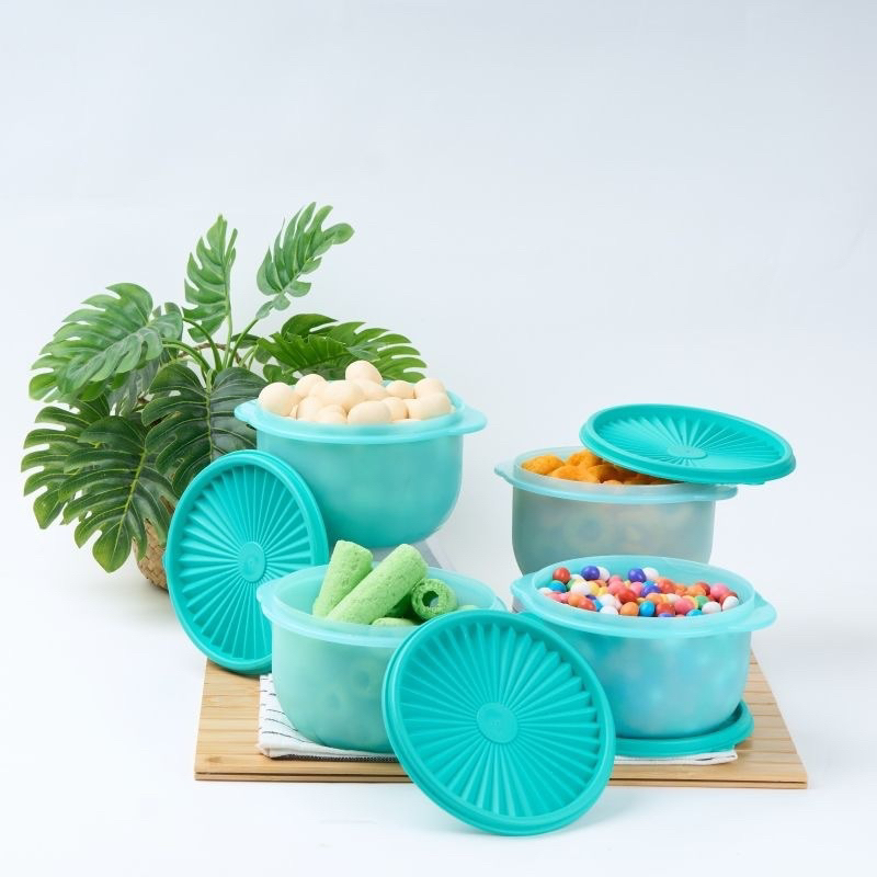 Toples mangkok bulat food container Delicia M 4 pcs