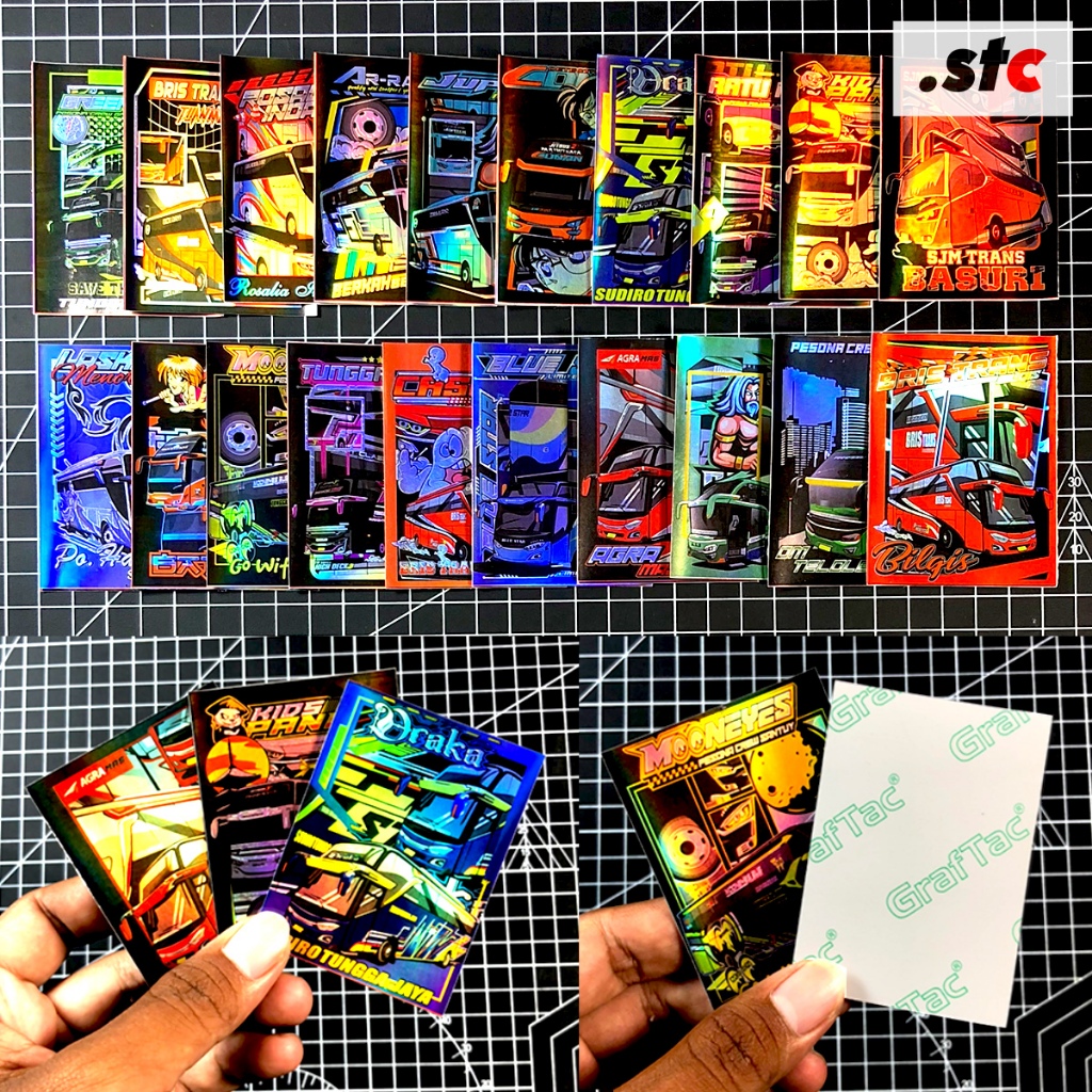 (Dapat 20 Stiker) Tempelan bus BASURI Hologram Sudah Potong stiker bus kids panda Tuan muda Kids Pan