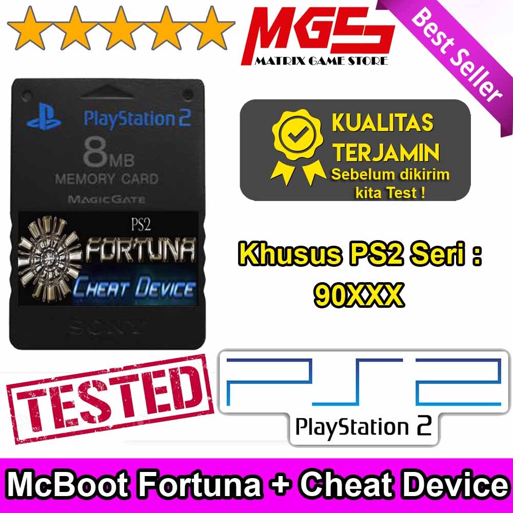Memory Card MC Boot MCboot Fortuna + Cheat Device PS2 PS 2 Seri SCPH 90XXX